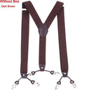 Fashion Suspenders leather 6clips Braces Male Vintage Casual Suspensorio Tirante Trousers Strap Father/Husband's Gift 3.5*120cm-Turquoise-JadeMoghul Inc.