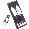 Fashion Suspenders leather 6clips Braces Male Vintage Casual Suspensorio Tirante Trousers Strap Father/Husband's Gift 3.5*120cm-white-JadeMoghul Inc.