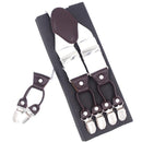 Fashion Suspenders leather 6clips Braces Male Vintage Casual Suspensorio Tirante Trousers Strap Father/Husband's Gift 3.5*120cm-white-JadeMoghul Inc.