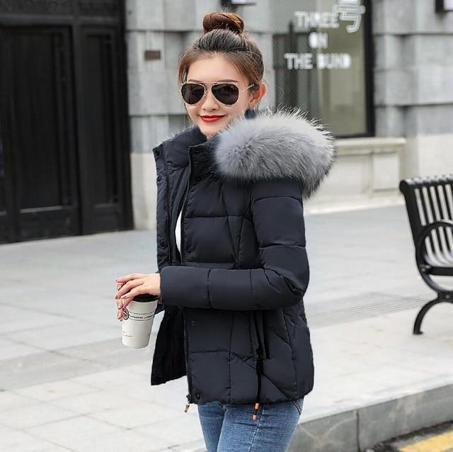 Fashion Warm Winter With Faux Fur Collar Hood-black 2-S-JadeMoghul Inc.