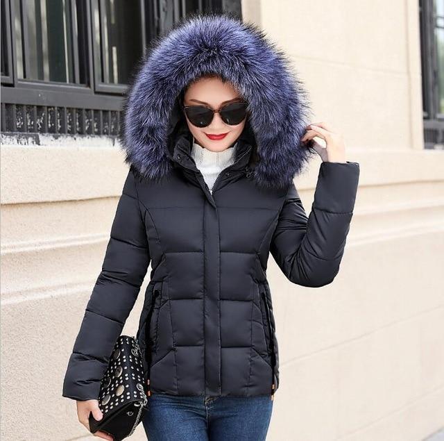 Fashion Warm Winter With Faux Fur Collar Hood-black-S-JadeMoghul Inc.