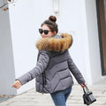 Fashion Warm Winter With Faux Fur Collar Hood-gray 1-S-JadeMoghul Inc.