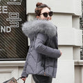 Fashion Warm Winter With Faux Fur Collar Hood-gray 2-S-JadeMoghul Inc.