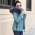 Fashion Warm Winter With Faux Fur Collar Hood-Light blue-S-JadeMoghul Inc.