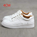 Fashion White Split Leather Women Chunky Sneakers White Shoes Lace Up Tenis Feminino Zapatos De Mujer Platform Women Casual Shoe JadeMoghul Inc. 