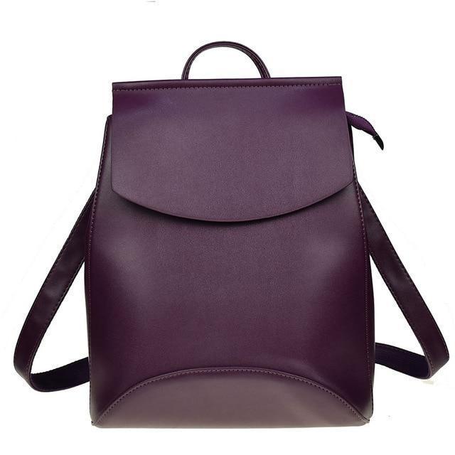Fashion Women Backpack High Quality Youth Leather Backpacks for Teenage Girls Female School Shoulder Bag Bagpack mochila-dark Purple-China-JadeMoghul Inc.