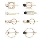 Fashion Women Girls Metal Circle Square Hair Clips Natural Stone Hairpins Barrettes Wedding Hair Clip Accessories AExp