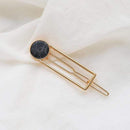 Fashion Women Girls Metal Circle Square Hair Clips Natural Stone Hairpins Barrettes Wedding Hair Clip Accessories AExp