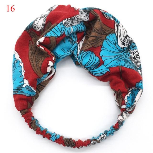 Fashion Women Girls Summer Bohemian Hair Bands Print Headbands Vintage Cross Turban Bandage Bandanas HairBands Hair Accessories AExp