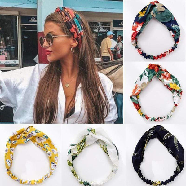 Fashion Women Girls Summer Bohemian Hair Bands Print Headbands Vintage Cross Turban Bandage Bandanas HairBands Hair Accessories JadeMoghul Inc. 
