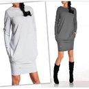 Fashion Women Long Sleeve Casual Pocket Dress-Black-S-JadeMoghul Inc.
