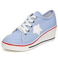 Fashion Women Shoes Woman Casual Shoes Comfortable Lace Up Platform Sneakers Wedges Denim Canvas Shoes Breathable Flat Shoe-blue-4-JadeMoghul Inc.
