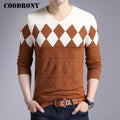 Fashionable Cashmere Wool Sweater For Men / Winter Slim Fit Pullover-Orange-S-JadeMoghul Inc.