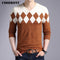 Fashionable Cashmere Wool Sweater For Men / Winter Slim Fit Pullover-Orange-S-JadeMoghul Inc.