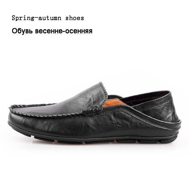 Fashionable Genuine Leather Loafers / Men Luxury Flats-black-6.5-JadeMoghul Inc.