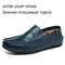 Fashionable Genuine Leather Loafers / Men Luxury Flats-blue with fur-6.5-JadeMoghul Inc.