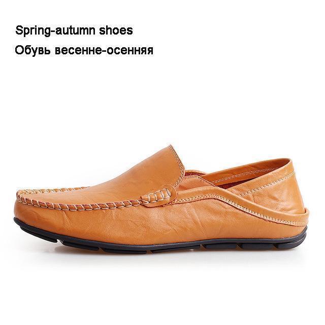 Fashionable Genuine Leather Loafers / Men Luxury Flats-yellow-6.5-JadeMoghul Inc.