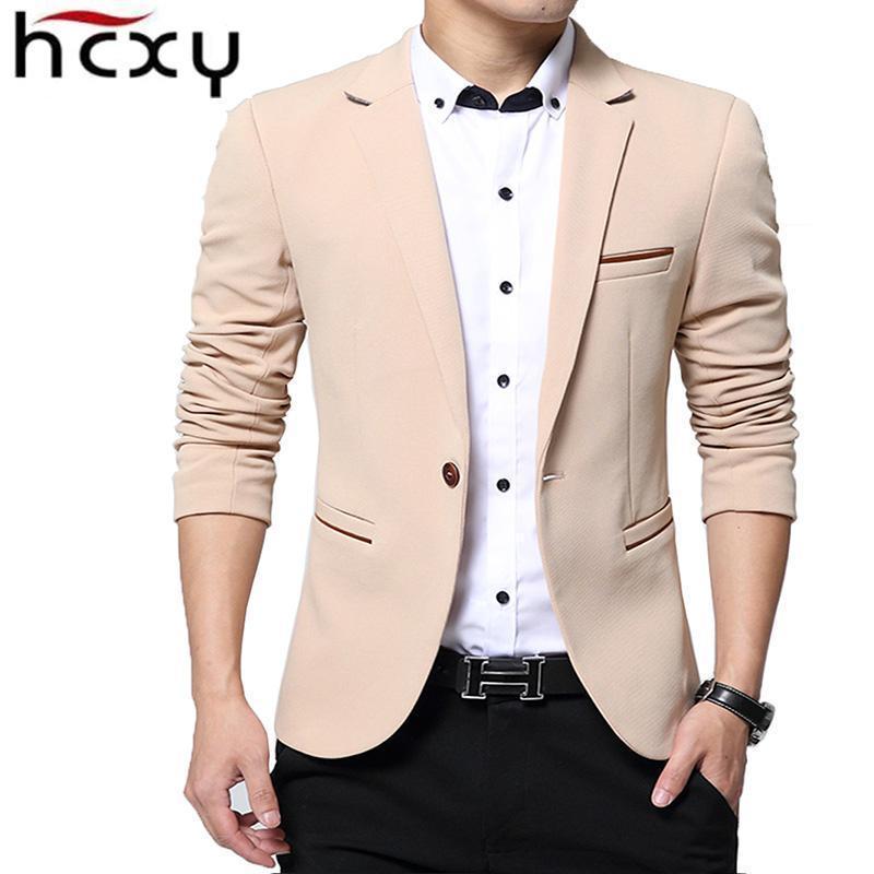 Fashionable Men Blazer / Casual Slim Fit Suit Jacket-Black-XXXL-JadeMoghul Inc.