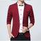 Fashionable Men Blazer / Casual Slim Fit Suit Jacket-Red-XXXL-JadeMoghul Inc.