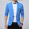 Fashionable Men Blazer / Casual Slim Fit Suit Jacket-Sky Blue-XXXL-JadeMoghul Inc.