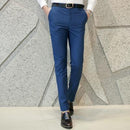 Fashionable Men Pure Color Suit Pants / High Quality Leisure Trousers-hai lan-S-JadeMoghul Inc.