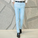 Fashionable Men Pure Color Suit Pants / High Quality Leisure Trousers-Sky Blue-S-JadeMoghul Inc.
