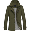 Fashionable Men Upscale Winter Slim Fit Casual Trench Coat / Long Jacket-army green-S-JadeMoghul Inc.