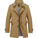 Fashionable Men Upscale Winter Slim Fit Casual Trench Coat / Long Jacket-dark khaki-S-JadeMoghul Inc.