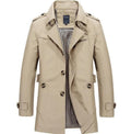 Fashionable Men Upscale Winter Slim Fit Casual Trench Coat / Long Jacket-Light khaki-S-JadeMoghul Inc.