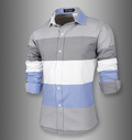 Fashionable Shirt With Long-Sleeves / Casual Dress Shirt-Grey-Asia L 170CM 65KG-JadeMoghul Inc.