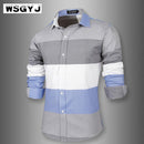Fashionable Shirt With Long-Sleeves / Casual Dress Shirt-Grey-Asia L 170CM 65KG-JadeMoghul Inc.