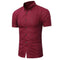 Fashionable Slim Fit Short-Sleeves Top / Solid Color Men Dress Shirt-Red-Asia XL 175CM 75KG-JadeMoghul Inc.