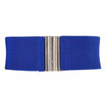 Fashionable Wide Metal Hook Stretchable Elastic Waistband-blue-L-JadeMoghul Inc.