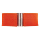 Fashionable Wide Metal Hook Stretchable Elastic Waistband-orange-L-JadeMoghul Inc.