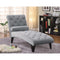 Fashionably Button Tufted Comfy Gray Chaise-Indoor Chaise Lounge Chairs-Gray-JadeMoghul Inc.