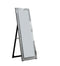 Faux Crystal Accented Wooden Framed Floor Mirror with Beveled Sides, Clear