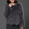 Faux Fur Zippered Jacket-dark Grey-S-JadeMoghul Inc.