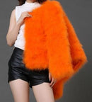 Faux Fur Zippered Jacket-orange-S-JadeMoghul Inc.