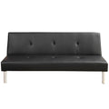 Faux Leather Adjustable Sofa In Black-Sofas-Black-Faux Leather-JadeMoghul Inc.