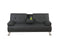 Faux Leather Adjustable Sofa With Cup holder In Black-Sofas-Black-Solid pine plywood chromed leg faux leather-JadeMoghul Inc.