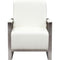 Faux Leather Upholstered Accent Chair with Stainless Steel Sled Support, White and Silver-Accent Chairs-White and Silver-Faux Leather and Stainless Steel-JadeMoghul Inc.