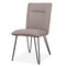 Faux Leather Upholstered Metal Chair with Hairpin Style Legs, Black and Gray-Accent Chairs-Black and Gray-Metal and Faux Leather-JadeMoghul Inc.
