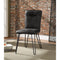 Faux Leather Upholstered Metal Side Chair with Hairpin Legs, Set of Two, Black-Accent Chairs-Black-Faux Leather and Metal-JadeMoghul Inc.