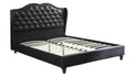 Faux Leather Upholstered Queen Size Bed, Black-Platform Beds-Black-Faux Leather Plywood solid pine Plywoodwood legs-JadeMoghul Inc.
