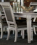 Faux Leather Upholstered Side Chair, Gray And Silver, Set of 2-Accent Chairs-Gray And Silver-Faux Leather And Wood-JadeMoghul Inc.