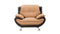 Faux Leather Upholstered Wooden Chair with Slender Legs Support, Brown and Silver-Accent Chairs-Brown and Silver-Faux Leather, Wood and Stainless Steel-JadeMoghul Inc.