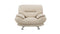 Faux Leather Upholstered Wooden Chair with Slender Legs Support, Cream and Silver-Accent Chairs-Cream and Silver-Faux Leather, Wood and Stainless Steel-JadeMoghul Inc.