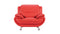 Faux Leather Upholstered Wooden Chair with Slender Legs Support, Red and Silver-Accent Chairs-Red and Silver-Faux Leather, Wood and Stainless Steel-JadeMoghul Inc.