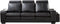 Faux Leather Upholstered Wooden Sofa and Ottoman Set, Black-Sofas Sectionals & Loveseats-Black-Wood and Faux Leather-JadeMoghul Inc.