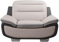 Faux Leather Upholstered Wooden Sofa Chair with Contrasting Patch Design, Gray-Accent Chairs-Gray-Wood and Faux Leather-JadeMoghul Inc.